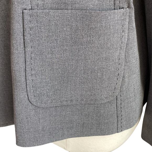 BLOOMINGDALES Blazer Women’s Size 16 GreyTop Stitched Corpcore Classic - Picture 4 of 9